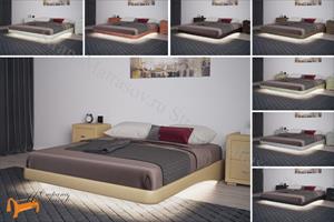 Орматек - Основание для кровати парящее с ламелями + подсветка + ножки